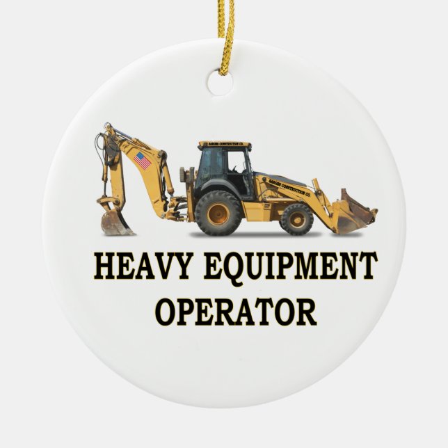 BACK HOE LOADER CERAMIC ORNAMENT (Front)