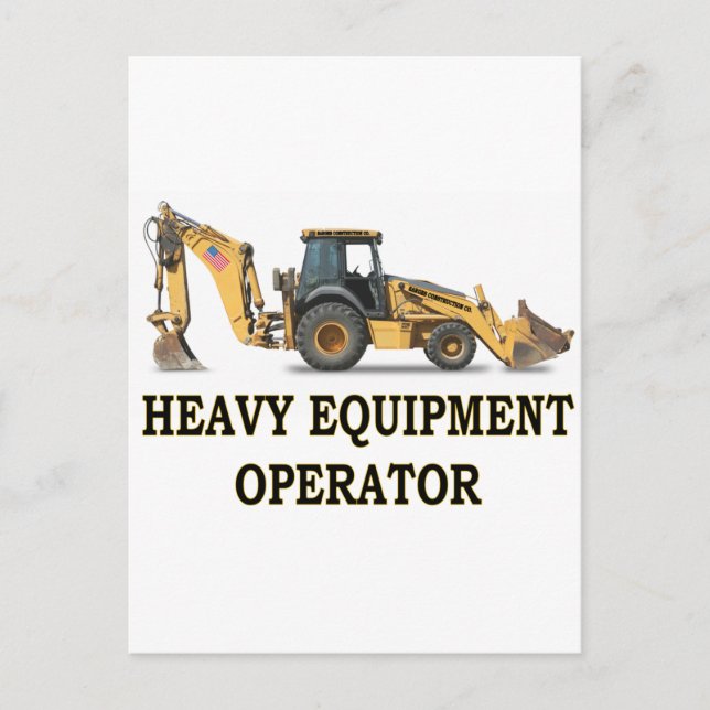 BACK HOE LOADER POSTCARD (Front)