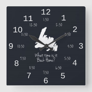 Back Home Time - EST edition Square Wall Clock