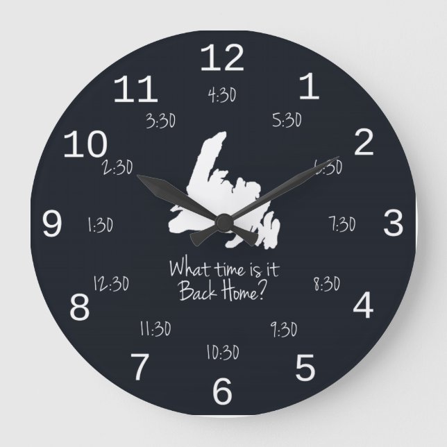 Back Home Time - PST edition Large Clock (Front)