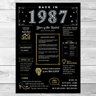 Back In 1987 Printable Poster, 1987 Birthday Sign