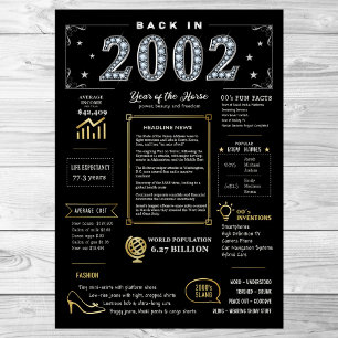 Back In 2002 Printable Poster, 2002 Birthday Sign