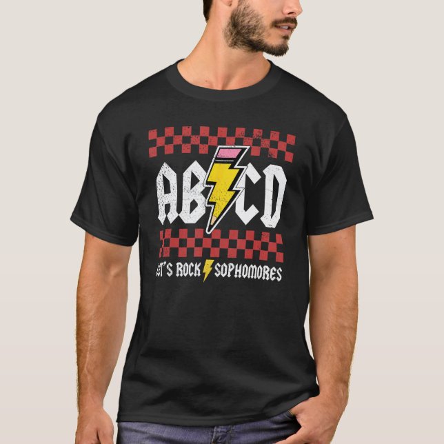 Back In Class School ABCD Let's Rock Sophomores, T T-Shirt (Front)