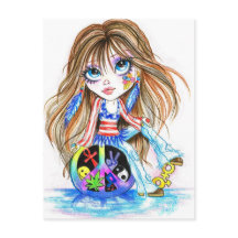 Back In The Day Hippie Fantasy Art Postcard