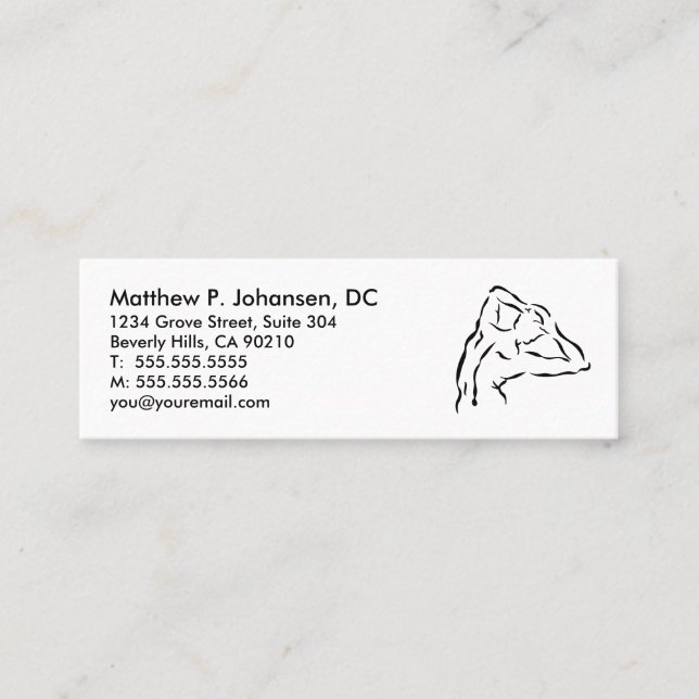 Back Logo Mini Chiropractic Referral Business Card (Front)