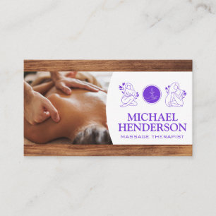 Back Massage Beauty Health Care Wood Business Card
