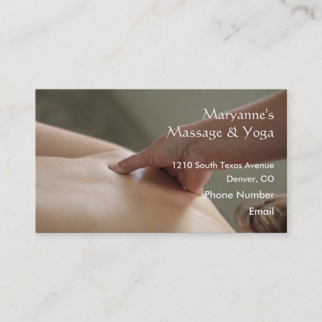 Back Massage Photo - thumb Appointment Card (Front)