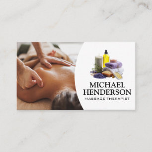 Back Massage Session Spa Goods and Services Business Card
