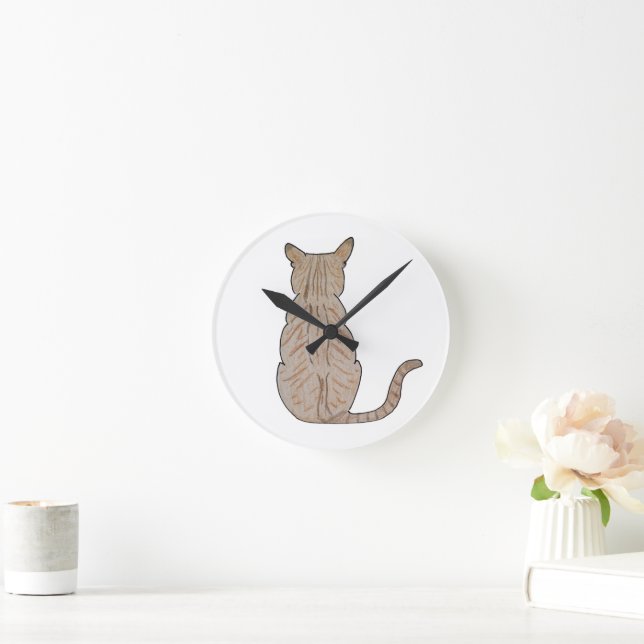 Back of Cat Round Clock (Home)
