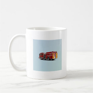 Back of Fire Engine With American Flag Coffee Mug