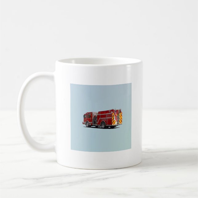 Back of Fire Engine With American Flag Coffee Mug (Left)