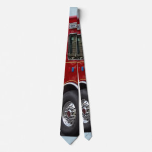 Back of Fire Engine With American Flag Tie