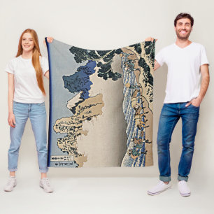 Back of Fuji mountain from Minobu river Hokusai  Fleece Blanket
