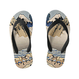 Back of Fuji mountain from Minobu river Hokusai Kid's Thongs