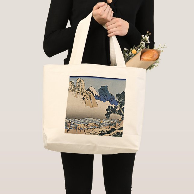 Back of Fuji mountain from Minobu river Hokusai   Large Tote Bag (Front (Product))