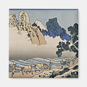 Back of Fuji mountain from Minobu river Hokusai  Magnet