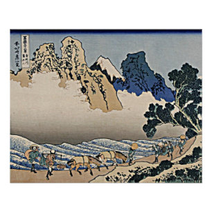 Back of Fuji mountain from Minobu river Hokusai  Poster
