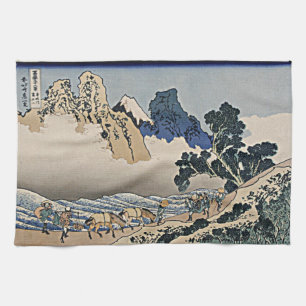 Back of Fuji mountain from Minobu river Hokusai Tea Towel