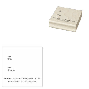 BACK OF GIFT TAG STAMP with To From & Contact info