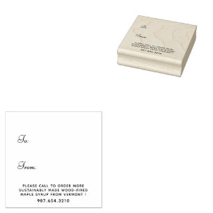 BACK OF GIFT TAG STAMP with To From & Contact info
