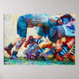 Back Of The Scrum - Rugby Painting Print