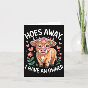 Back Off Away Have An Owner Cute Cow Funny Meme Card