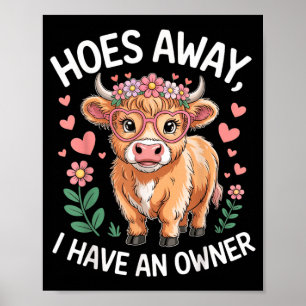 Back Off Away Have An Owner Cute Cow Funny Meme Poster
