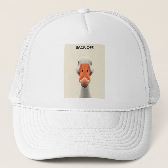 Back Off Goose – Funny Confrontational Animal Desi Trucker Hat (Front)