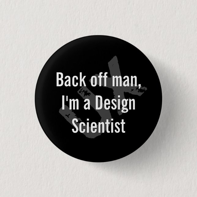 Back off man 3 cm round badge (Front)