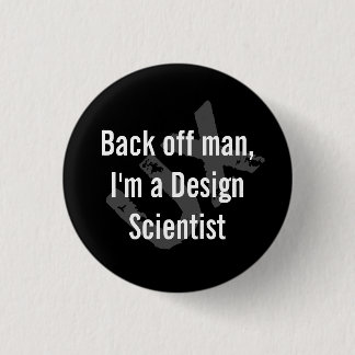 Back off man 3 cm round badge