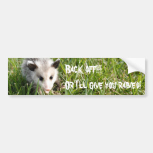 Back off!!! Or I'll give you rabies! Bumper Sticker