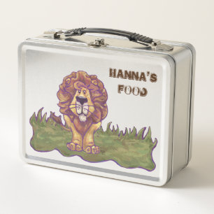 Back Off Personalised Lion Metal Lunchbox
