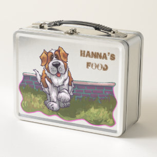 Back Off Personalised Saint Bernard Luchbox Metal Lunch Box