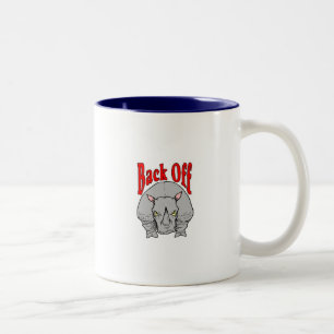 Back Off Rhino Two-Tone Coffee Mug