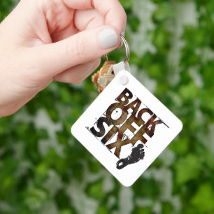 Back Off Six Feet - Anti-Social Distancing Type Key Ring