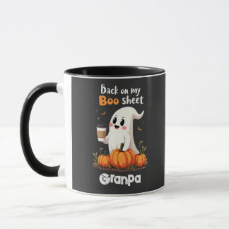 Back On My Boo Sheet Funny Halloween Boo Ghost Mug