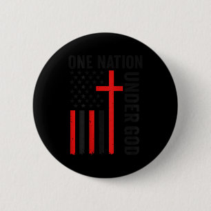 Back One Nation Under God American Flag Christian  6 Cm Round Badge