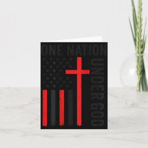 Back One Nation Under God American Flag Christian Card