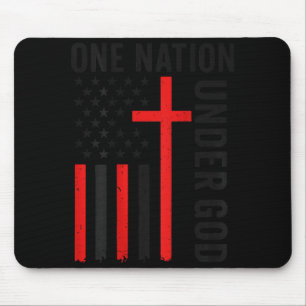 Back One Nation Under God American Flag Christian Mouse Pad