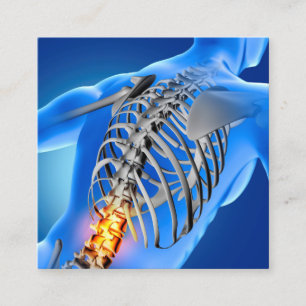 Back Pain Photo Graphic Square Chiropractic Square Business Card