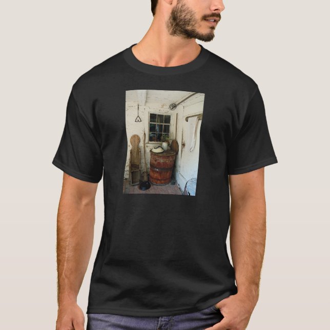 Back Porch with Barrel T-Shirt (Front)