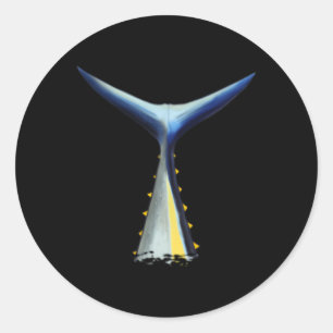 Back Print Deep Sea Fishing Tuna Tail Bluefin Tuna Classic Round Sticker