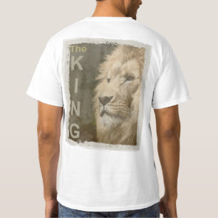 Back Print Lion Face Top Template Mens Modern