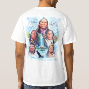 Back Print Native Americans Indian Chiefs Mens T-Shirt