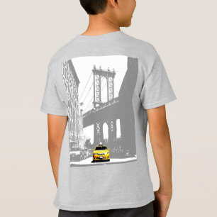 Back Print New York Brooklyn Yellow Taxi Boys T-Shirt