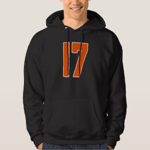 Back Print Orange Sports Block Number 17 For Sport Hoodie