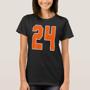 Back Print Orange Sports Block Number 24 For Sport T-Shirt
