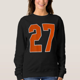 Back Print Orange Sports Block Number 27 For Sport Sweatshirt