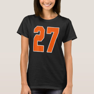 Back Print Orange Sports Block Number 27 For Sport T-Shirt
