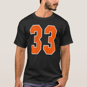 Back Print Orange Sports Block Number 33 For Sport T-Shirt